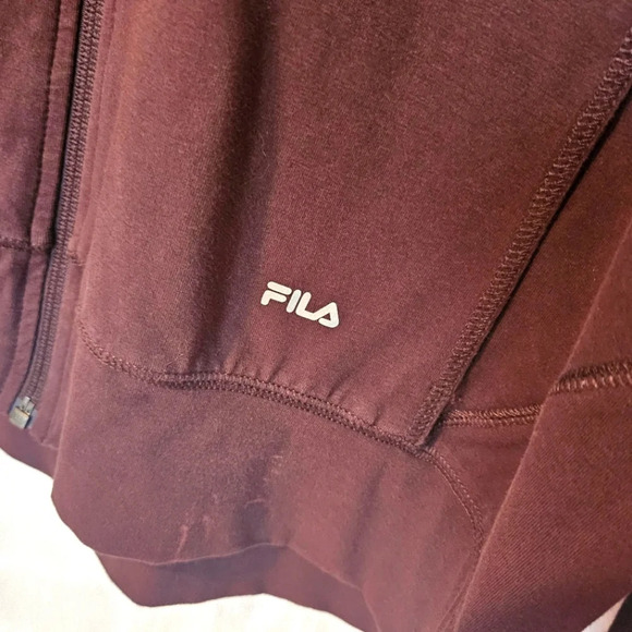 Fila F:2 Jersey Knit Deep Brown Zip-Up Sweater - Picture 3 of 6
